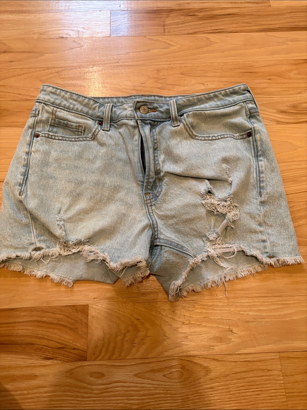 Old Navy Light Blue Distressed Denim Shorts